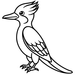 Woodpecker Outline Vector Design