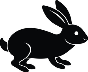 hopping bunny rabbit silhouette style icon