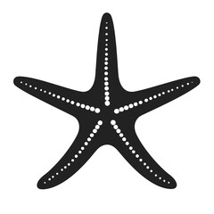 Starfish silhouette illustration black white vector