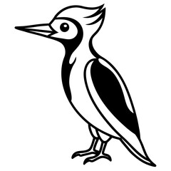 Woodpecker Outline Vector Design