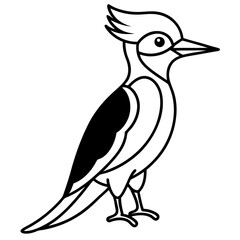 Woodpecker Outline Vector Design