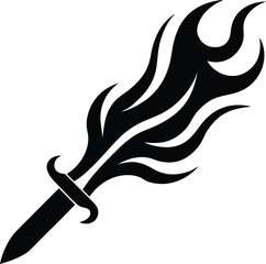 wavy flame blade sword silhouette 