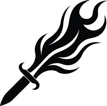 wavy flame blade sword silhouette 