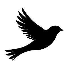 Fototapeta premium Bird silhouette illustration flying black vector