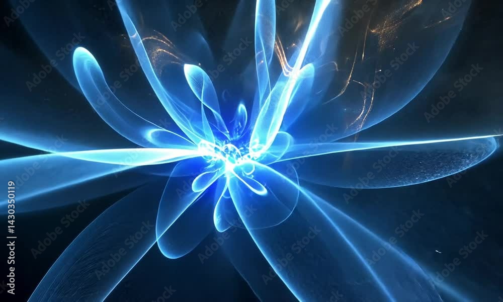 Canvas Prints sparks of vibrant blue light with twisting smoke wisps in motion made with generative ai technology