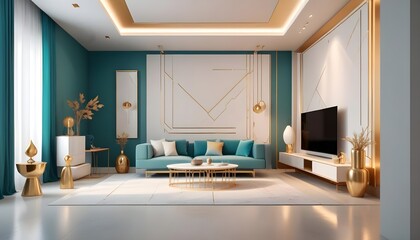 interior modern design room 3d