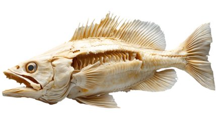 skeleton fish bone isolated on white background, high-definition, realistic look