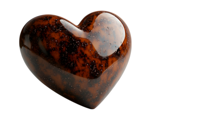 solid brown heart shape isolated on white background, high-definition, realistic look