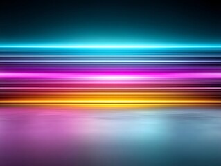 A vibrant background loop of blurred neon light streaks in blue, pink, purple, and orange, ideal for futuristic event visuals