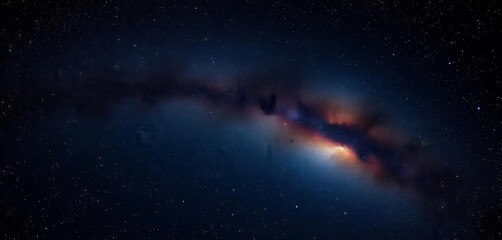 Arcing Milky Way galaxy band across a dark, star-studded night sky, leaving ample negative space, photography, universe