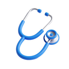 stethoscope, medical, doctor, health, hospital, tool, check, blue, clinic, care, device, exam, instrument, listen, patient, nurse, aid, 3d, cartoon png isolate on transparent white background.