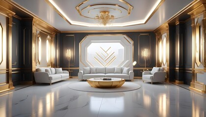 interior modern design room 3d