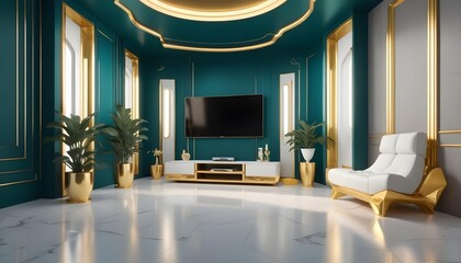 interior modern design room 3d