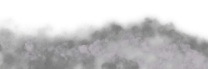 burning gray smoke element isolated on transparent background