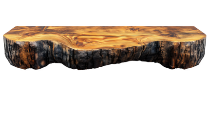 Wooden shelf isolated on white background