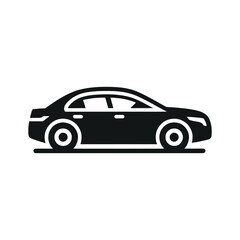 Modern Car Icon in Flat Style