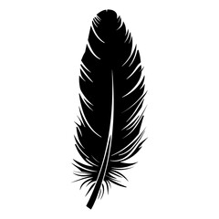 Fototapeta premium Flying feather silhouette black illustration vector