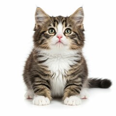 Obraz premium Adorable Fluffy Kitten with Tabby Coat