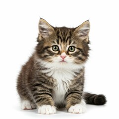 Cute Fluffy Kitten with White Chest in Charming Display