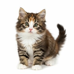 Obraz premium Fluffy Kitten with Big Eyes in a Sweet Stance