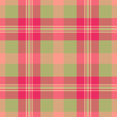 Vibrant pink and green plaid pattern.  Perfect for textile design, fashion, or website backgrounds.  This cheerful, seamless texture evokes feelings of warmth and style.
