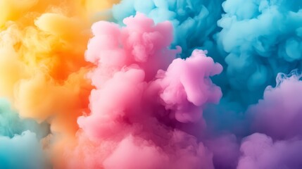 Abstract Colorful Smoke Swirls Pastel Background