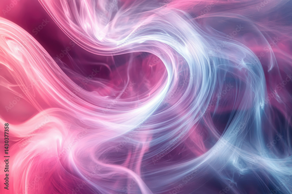 Poster Abstract swirling pattern of translucent white and pink hues creates a mesmerizing, ethereal effect.