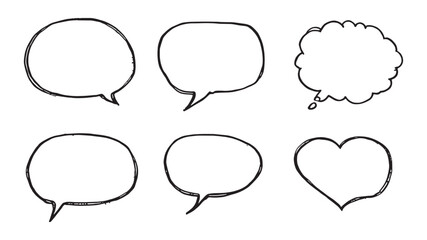 Fototapeta premium Speech bubble line art drawing ideas for creative design projects