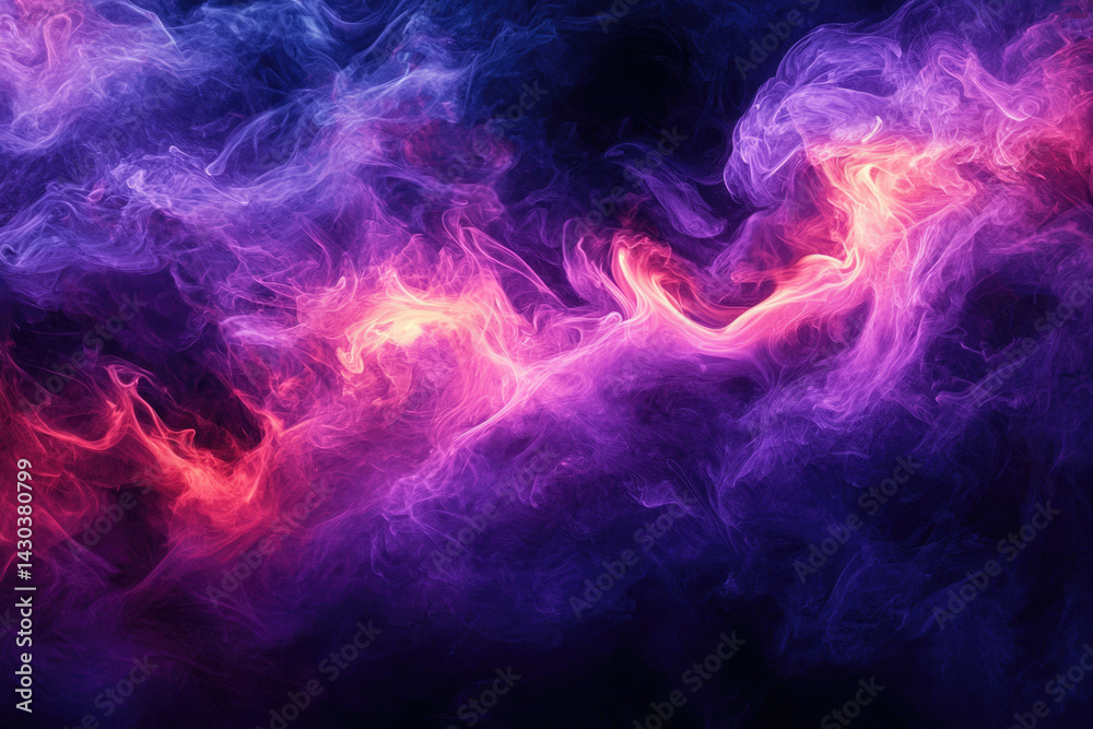 Aufkleber abstract smoke art with blended purple and pink colors creating an ethereal and dreamy effect, resem
