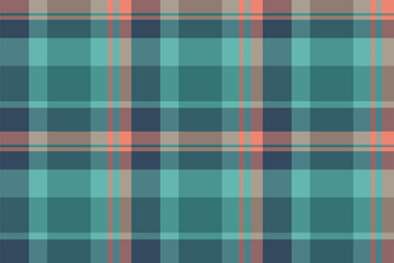 Back fabric texture vector, arabic check plaid textile. Softness background pattern tartan seamless in pastel and teal colors.