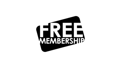 Free Membership lettering, black isolated silhouette