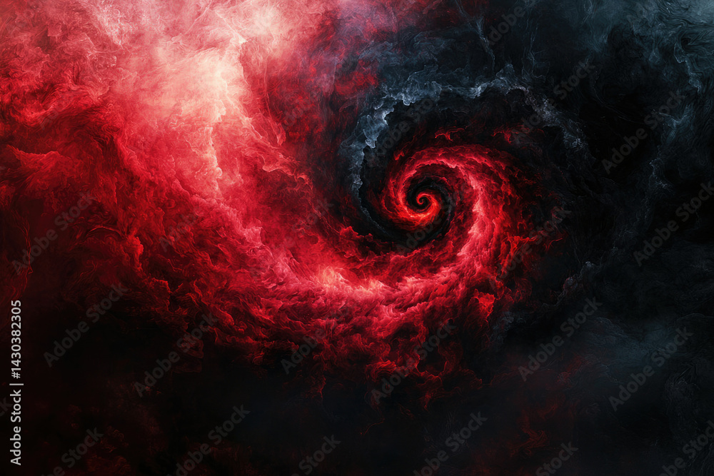 Aufkleber a swirling vortex of red and black energy, creating a dramatic and intense abstract pattern with a s