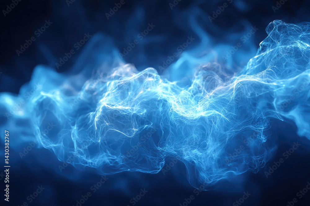 Aufkleber a mesmerizing blue plasma formation with intricate lines and swirling patterns, set against a dark, 