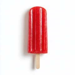 Red popsicle isolated on white background, summer refreshment