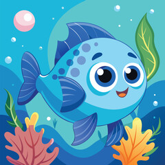 Obraz premium fish in water cartoon fish in the water