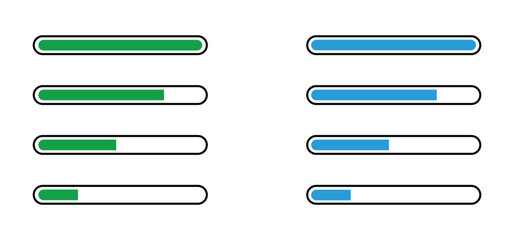 loading bar icon vector. progress bar. downloading icon. upload icon. progress visualization sign. loading icon for mobile app, ui and website. vector illustration on transparent background