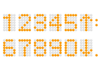 エレベーターや時計で使えるデジタル数字 黄色数字