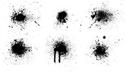 Fototapeta premium Grunge Ink Splatter Vector Set