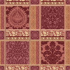 set of seamless damask patterns