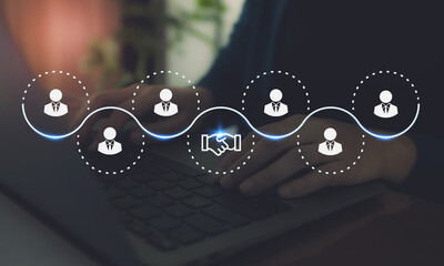 Business ecosystems and partnerships concept. Business collaboration strategies. The value of...