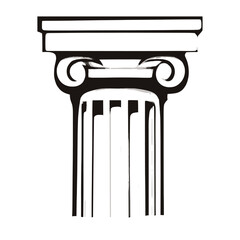 Hand drawn doodle individual pilaster architecture elegant column vector