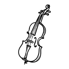 Hand drawn individual violin elegant art illustration vector