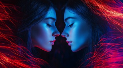 Two players engage in a fierce battle, with their holographic interfaces merging seamlessly as they face off, and the competition is so intense that only the most skilled will succeed