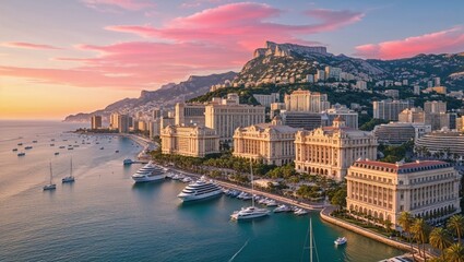 Fototapeta premium Panoramic Mediterranean cityscape of Venice, Italy, offers a captivating urban view with its unique architecture and bridges over the water under the European sky