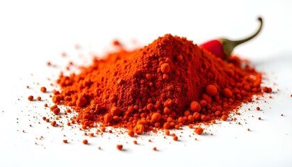 dry chili pepper spices on white background