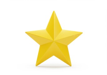 Obraz premium A single yellow star object isolated on white background