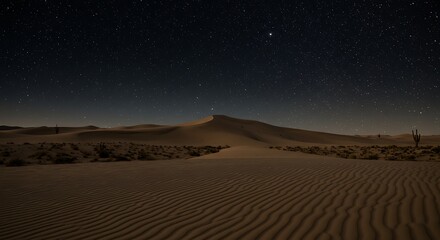 Desert Dune Under Starry Night Sky
