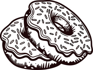 Obraz premium of two donuts with sprinkles in monochrome