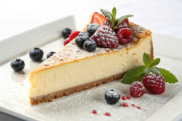 Cheesecake isolated on white background