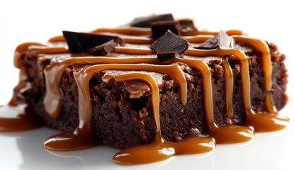 Brownie with Caramel and Chocolate Pieces